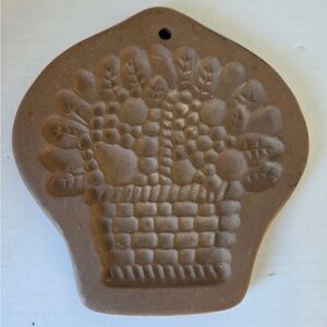 Vintage Hartstone "A Basket of Fruit" Stoneware Cookie Shortbread Mold USA